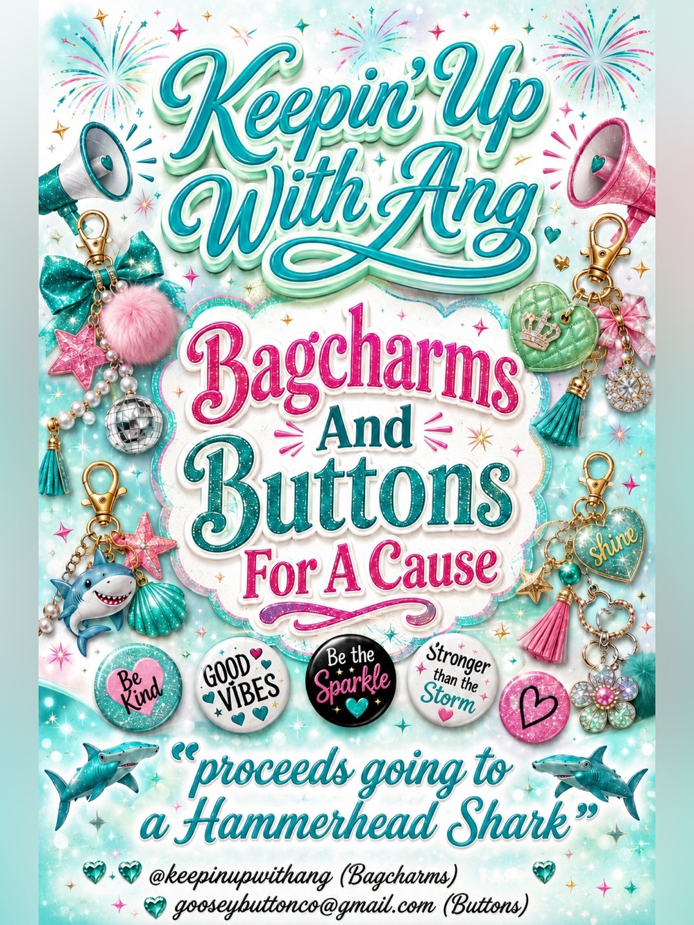 Bag Charms and Buttons Fundraiser Poster - Keepin Up With Ang!!!